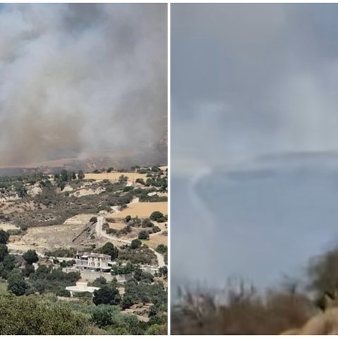 ΒΙΝΤΕΟ: Καλύτερη η εικόνα της φωτιάς στην Πάφο, ένα ενεργό μέτωπο-Συνεχείς αναζωπυρώσεις