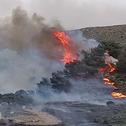 ΒΙΝΤΕΟ: Φωτιά στην Πάρο, καίει κοντά σε σπίτια-Μήνυμα από το 112 για εκκένωση