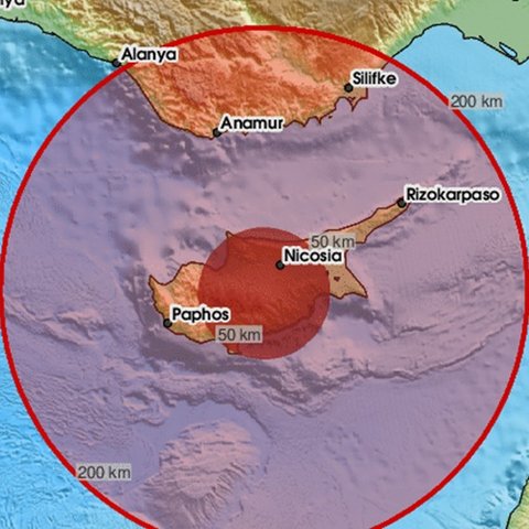 Σεισμός στην Κύπρο-Αισθητός σε διάφορες περιοχές