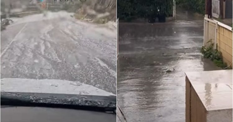 ΒΙΝΤΕΟ: Καταιγίδες και χαλάζι σε διάφορες περιοχές- Καλεί τους οδηγούς να είναι προσεκτικοί η Αστυνομία