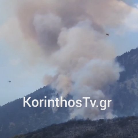 Μεγάλη αναζωπύρωση πάνω από τη Λαύκα στον Φενεό Κορινθίας Μεγάλη αναζωπύρωση πάνω από τη Λαύκα στον Φενεό Κορινθίας