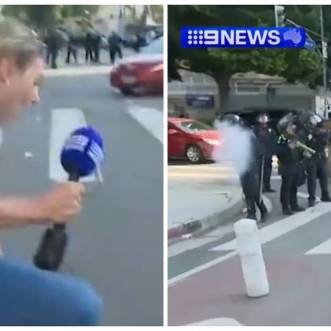 ΒΙΝΤΕΟ: Η στιγμή που πλαστική σφαίρα της αστυνομίας χτυπά στο πόδι δημοσιογράφο από την Αυστραλία