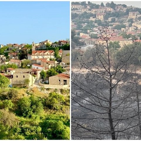 Καμένη γη άφησε πίσω της η φονική πυρκαγιά στη Λόφο-Συγκλονιστική εικόνα με το πριν και το μετά