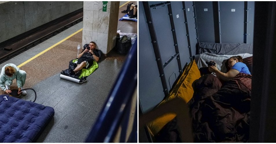 Άγρυπνοι στο μετρό του Κιέβου-«Κάψουλες ζωής» για να ξεφύγουν από τις βόμβες Άγρυπνοι στο μετρό του Κιέβου-«Κάψουλες ζωής» για να ξεφύγουν από τις βόμβες