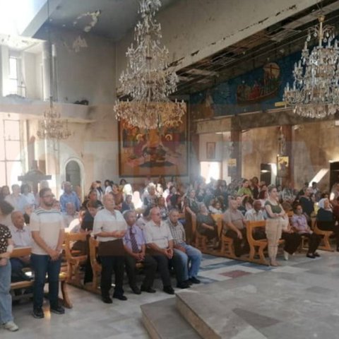 Λειτουργία ξανά στον προφήτη Ηλία στη Δαμασκό ένα μήνα μετά το αιματοκύλισμα