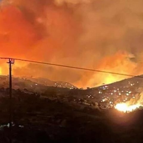 Κόλαση πυρός στην Εύβοια-Ολονύχτια μάχη με τις φλόγες, μαίνεται ανεξέλεγκτη η πυρκαγιά (vids&pics)