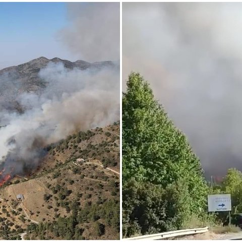 Εκκενώνεται ο Φαρμακάς λόγω της πυρκαγιάς-Δέκα τα εναέρια μέσα που επιχειρούν