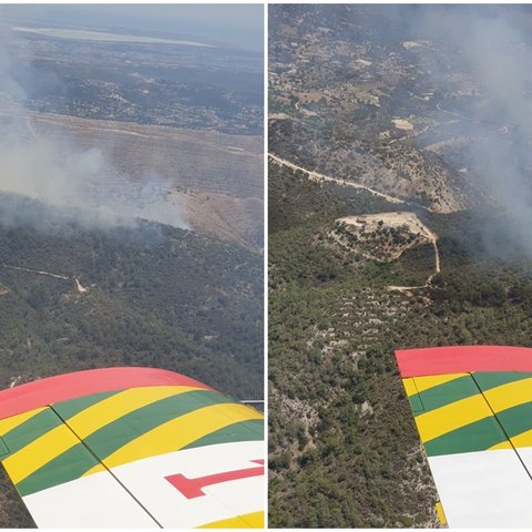 Πυρκαγιά ξέσπασε στη Γεράσα-Στη μάχη και τρία πτητικά μέσα (pics)