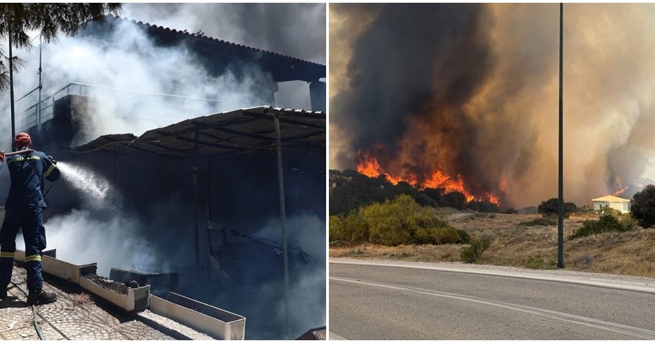 ΒΙΝΤΕΟ: Μεγάλη πυρκαγιά στην Παλαιά Φώκαια-Καίγονται σπίτια, εκκενώσει και απεγκλωβισμοί κατοίκων