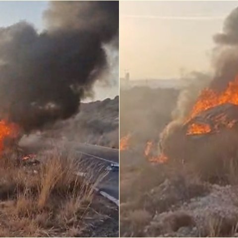 ΒΙΝΤΕΟ: Τυλίχθηκε στις φλόγες όχημα στη Μονή