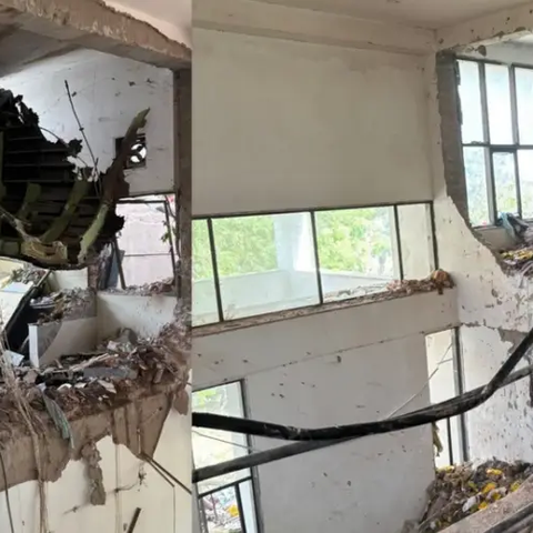 Σοκαριστικές εικόνες από τον ξενώνα γιατρών που έπεσε το αεροπλάνο της Air India