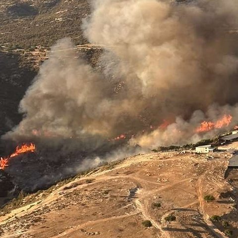 Πυρκαγιά σε δύσβατη περιοχή στη Λεμεσό-Στη μάχη πέντε εναέρια μέσα, προστατευθήκαν κατοικίες