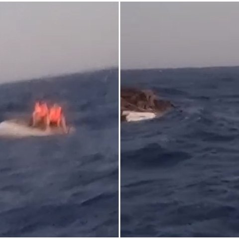 ΒΙΝΤΕΟ: Η στιγμή διάσωσης οκτώ προσώπων στο Μαρί-Ανατράπηκε σκάφος και βρέθηκαν στη θάλασσα