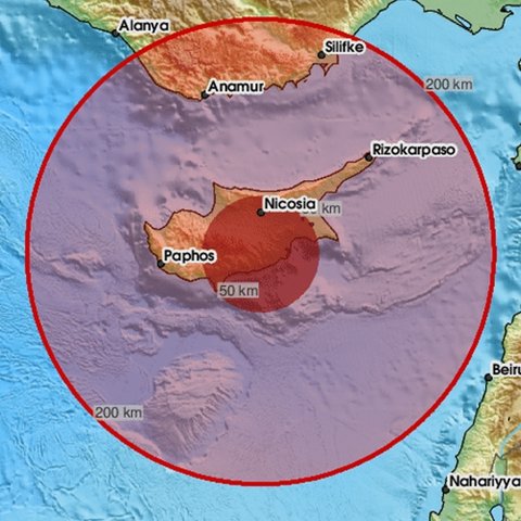 Σεισμική δόνηση στην Κύπρο το βράδυ της Παρασκευής