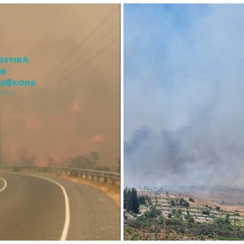 Κάηκαν σπίτια και οχήματα, διασώσεις πολιτών από τη μεγάλη πυρκαγιά-Επεκτάθηκε σε Όμοδος και Βάσα